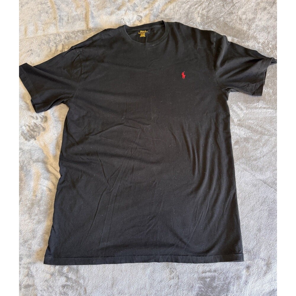 Polo Ralph Lauren Black Crew Neck T-Shirt Short Sleeve Large Big & Tall Logo